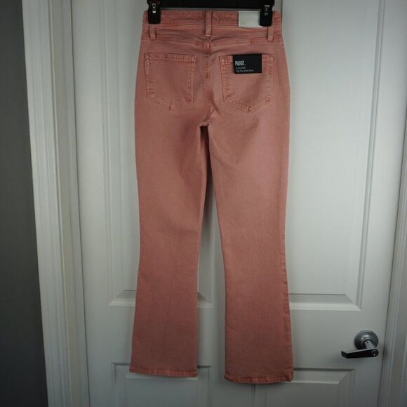 PAIGE Claudine High Rise Ankle Flare Jeans In Vintage Pink Quartz size 24 NWT - Picture 9 of 15